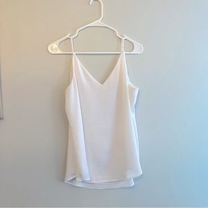 Loft white v-neck formal silky cami top white